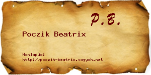 Poczik Beatrix névjegykártya